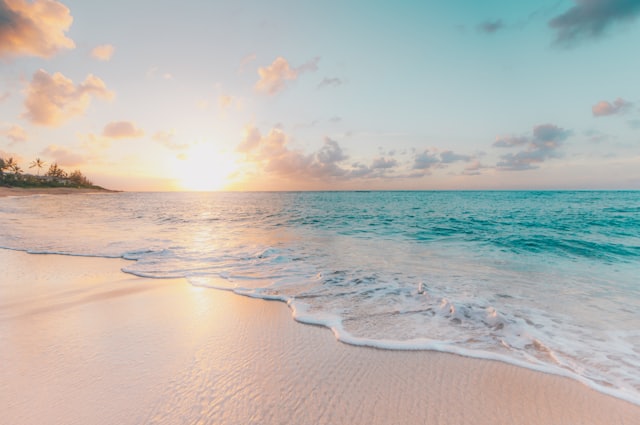 Sunrise over a quiet shoreline